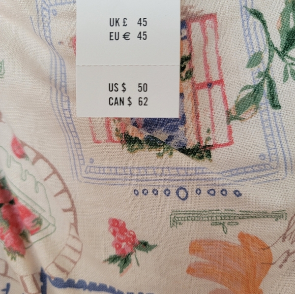 Abercrombie Linen-Blend Puff Sleeve Top Italian Summer Print - Picture 7 of 10